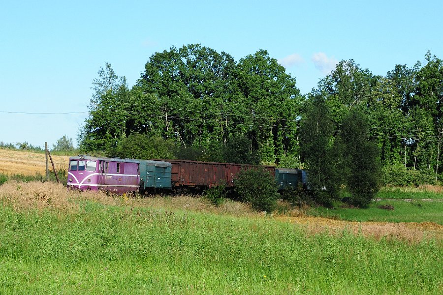 2020.08.27 JHMD T47.019 Jindřichův Hradec - Nová Bystřice Güterverkehr Rollbock (3)